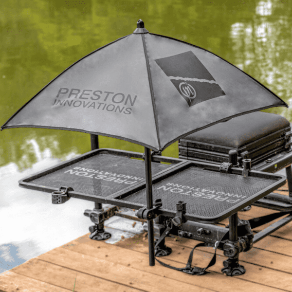 Preston OffBox Grey Bait Brolly – AUTO DRAW