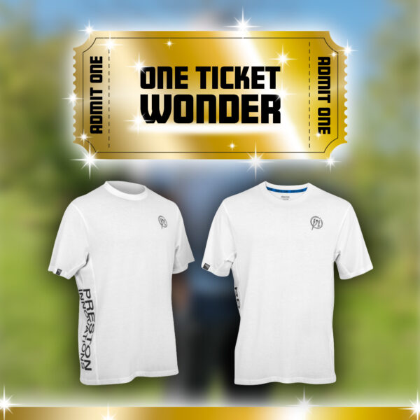 Preston Core Collection T-Shirt – White – ONE TICKET WONDER – AUTO DRAW