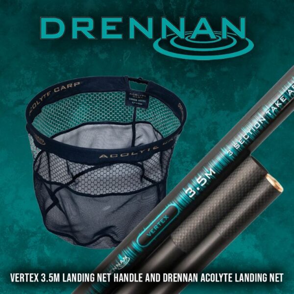 Drennan Vertex 3.5m Landing Net Handle and Drennan Acolyte Landing Net